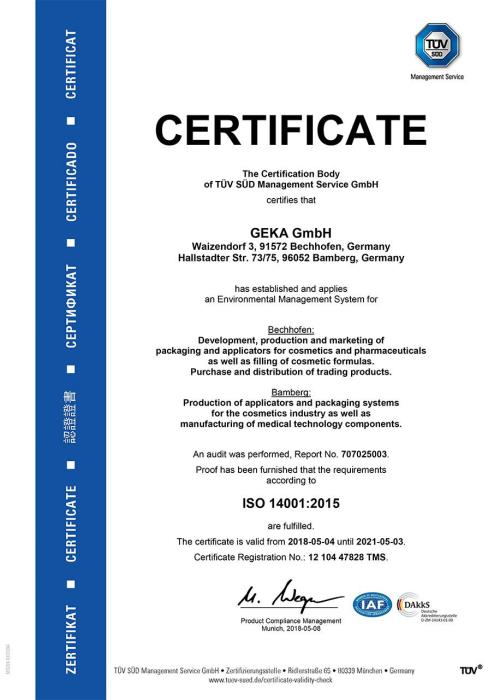ISO 14001:2015 - GEKA
